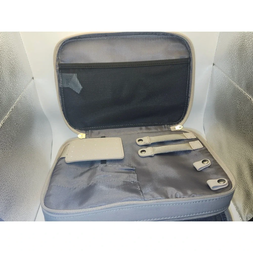 Open Story Gray Cosmetic Travel Case Bag Organizer Multiple Compartments
